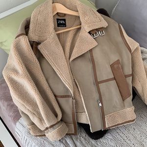 Zara oversized faux fur teddy coat